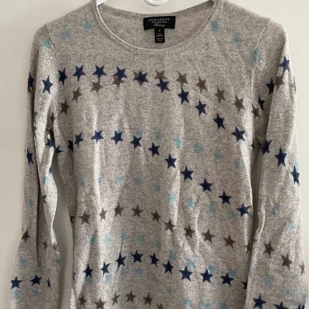 Charter Club cashmere star print sweater Size S